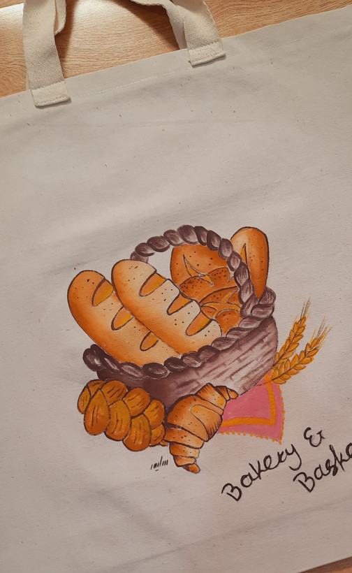 ساک پارچه ای خرید نان طرح شماره یک(سبدنان)